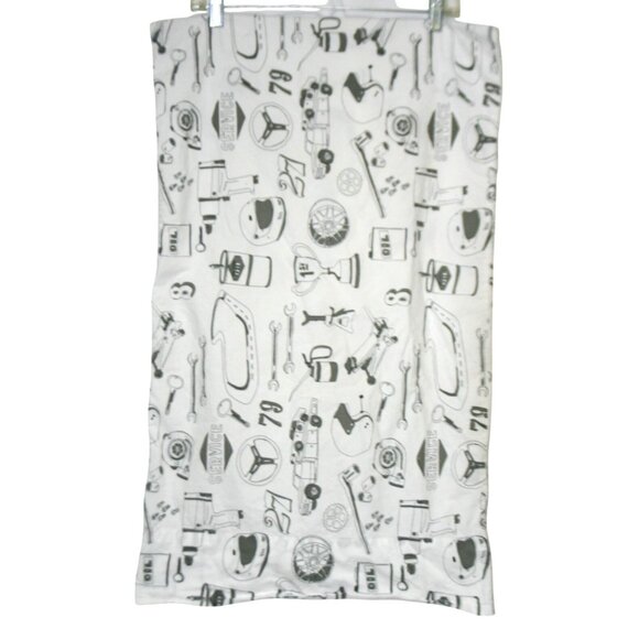 Land of Nod Pit Crew Flat Crib Sheet & Std Pillowcase Cars Tools Race Theme - Picture 5 of 7